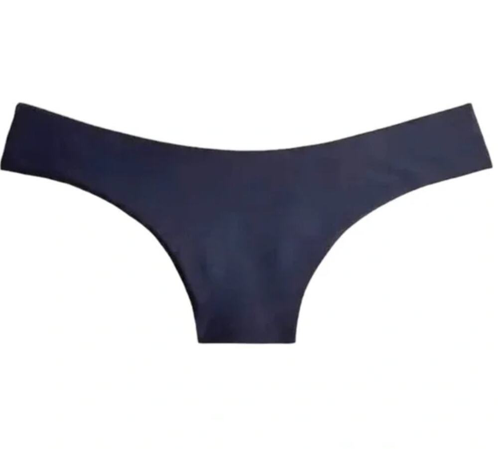 J.Crew Curved Waist Cheeky Bikini Bottom Beach Swim Minimalist Navy Blue M NWT